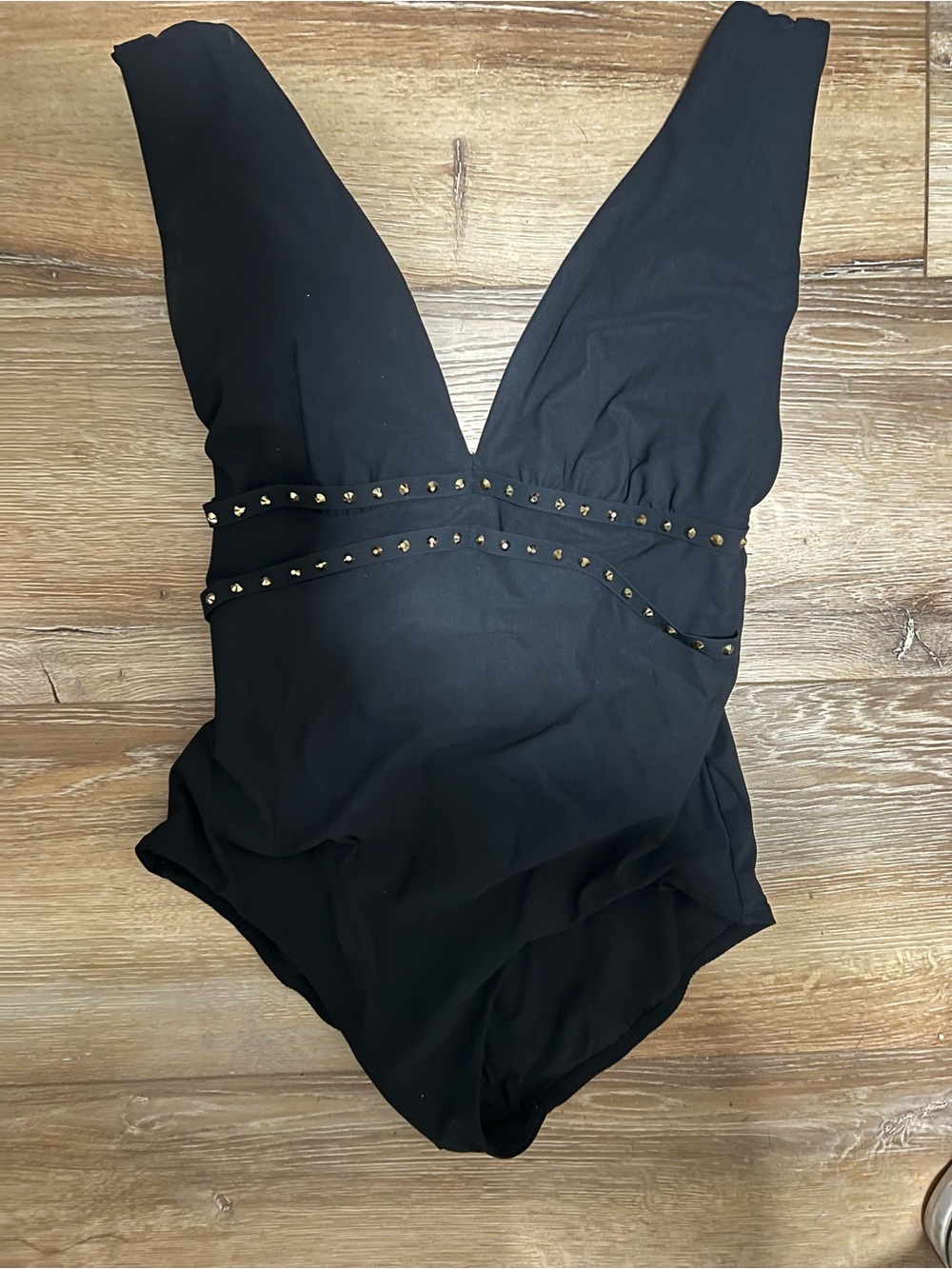 Women Givenchy Black One-Piece Swimsuit with Stud Detail